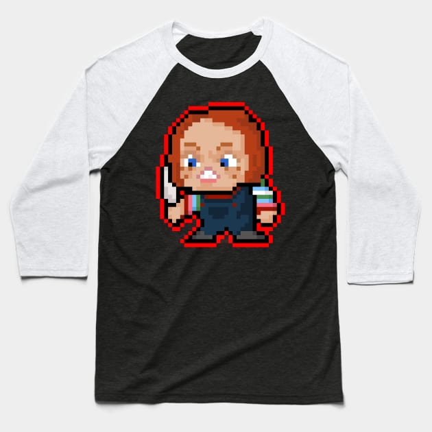 Pixel Chucky Baseball T-Shirt by RetroPixelWorld